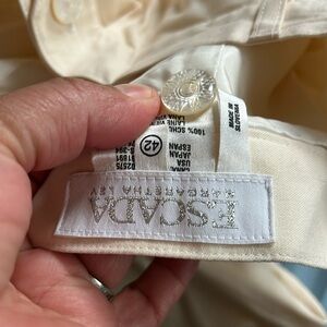 Escada white off women pants size 42